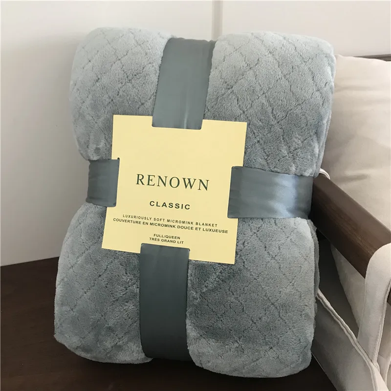 Фланелевое клетчатое покрывало на кровать коралловый плед из овечьей шерсти