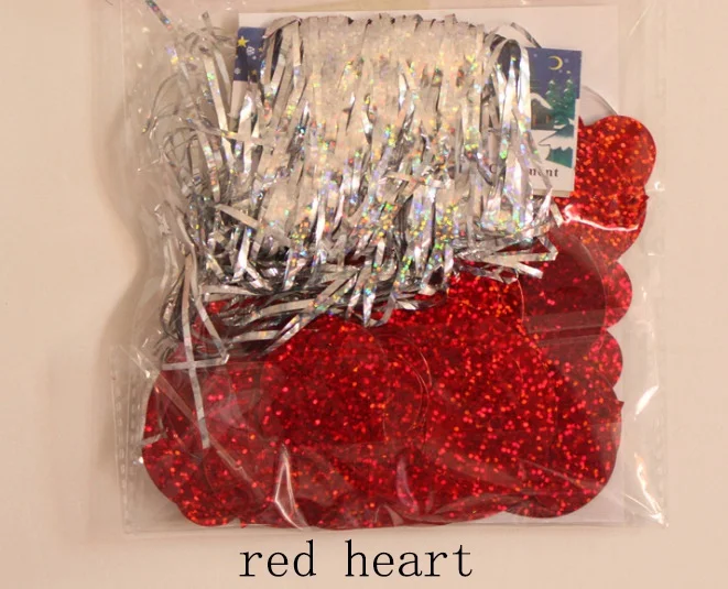 red heart 100pcs 100 шт./упак. дождь кулон с шелковыми нитями любовь "пятиконечная звезда" Дождь кулон с шелковыми нитями на свадьбу свадебный Декор для свадьбы День рождения украшения - Цвет: red heart 100pcs