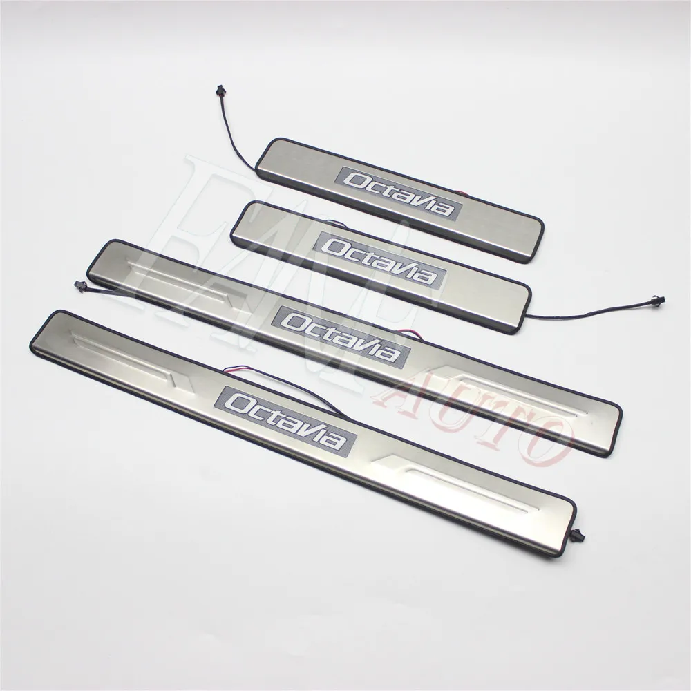 Светодиодная Накладка на порог из нержавеющей стали защитная накладка пороги