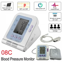 contec08c upper arm automatic blood pressure monitor digital sphgmomanometer bp machine large adult nibp cuff spo2 probe