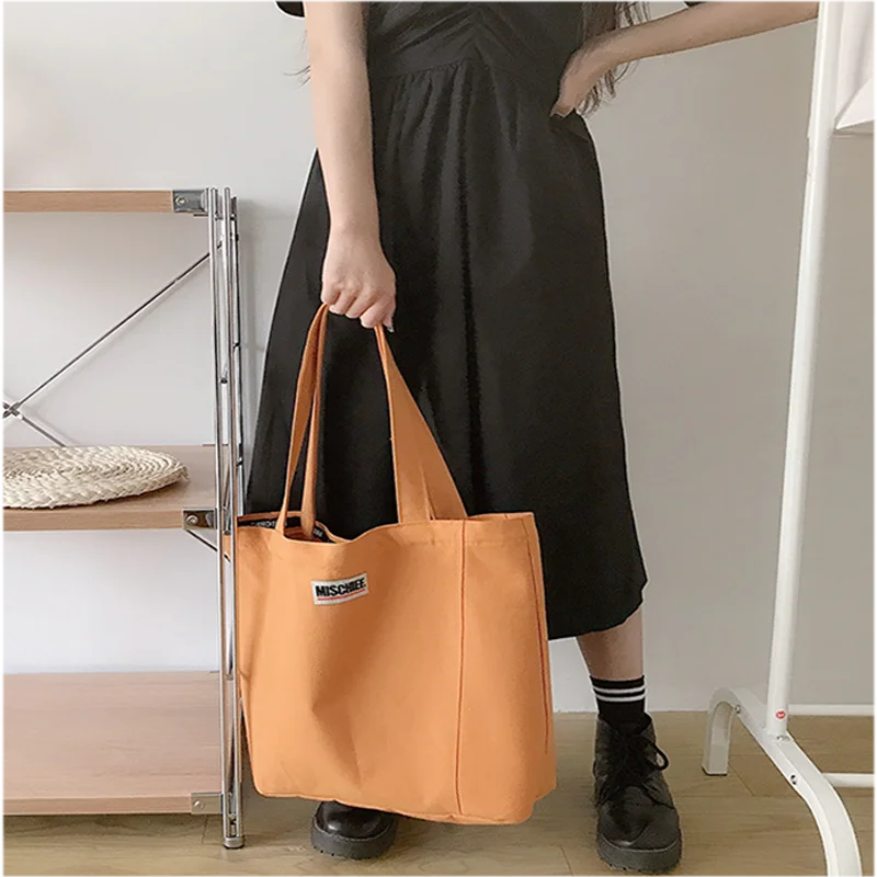 

Women Thick Canvas Shoulder Bag Cotton Cloth Handbag Female Large Capacity Shopping Bag Students School Books Bag Casual Totes
