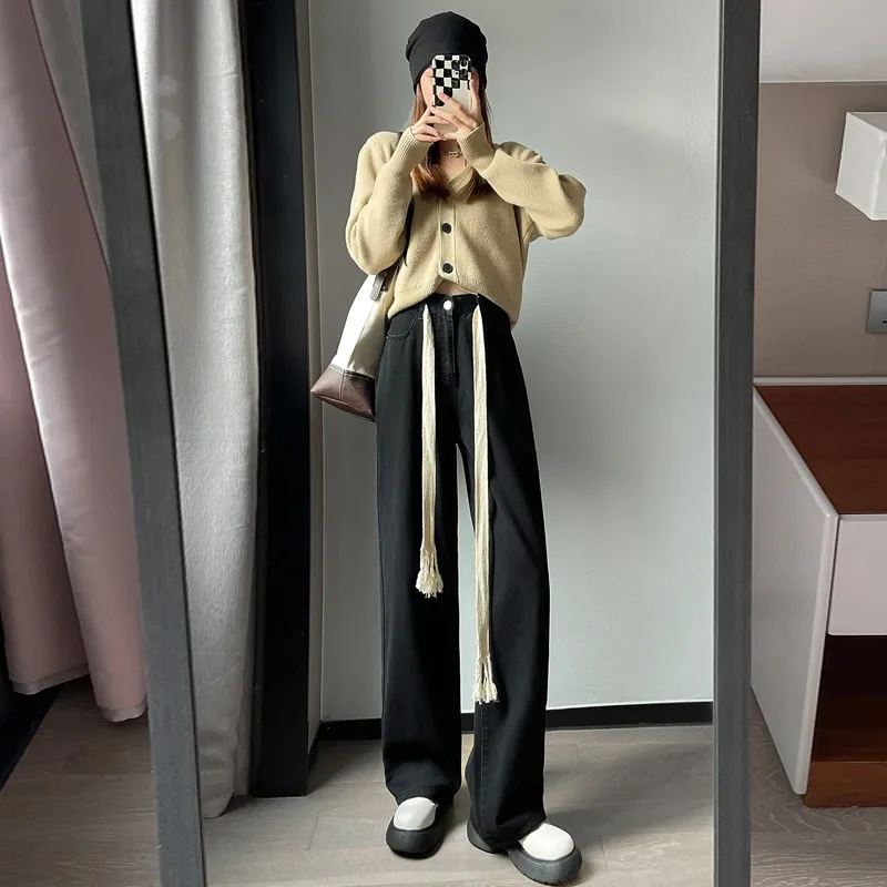 

Wide Leg Jeans Woman High Waist Plus Size Denim Pants Loose Korean