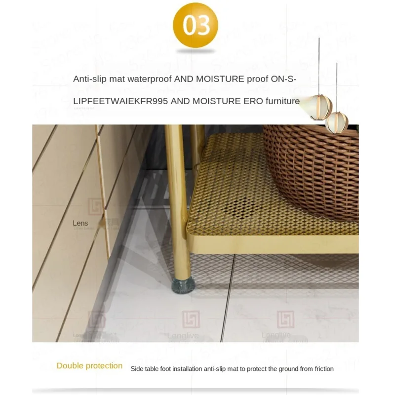 

Nordic Simple Iron Double-layer Small Tea Table Corners Coffee Table Lving Room Mini Sofa Side Table