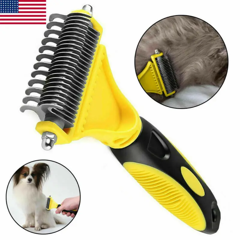 Щетка для удаления шерсти домашних животных двусторонний триммер собак и