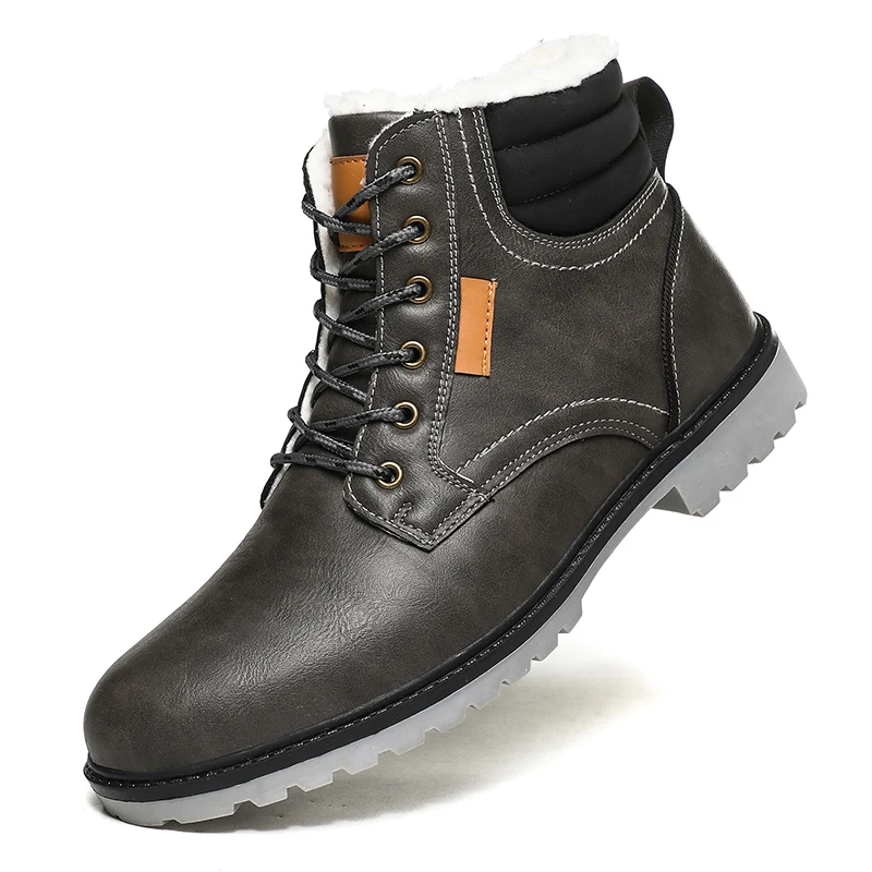 

Men Winter Warm Plush Outdoor Mountain Climbing Army Snow Boot Male Desert Ankle Sports Hiking Trainers Big Size 46 Footwear