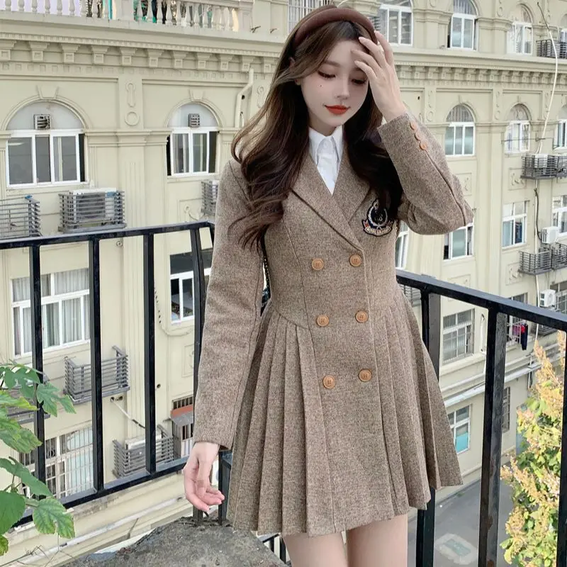 

Новинка, одежда для школы и английского языка, qiu dong, твёрдое платье с рисунком в стиле знаменитостей Интернета, тканевый костюм