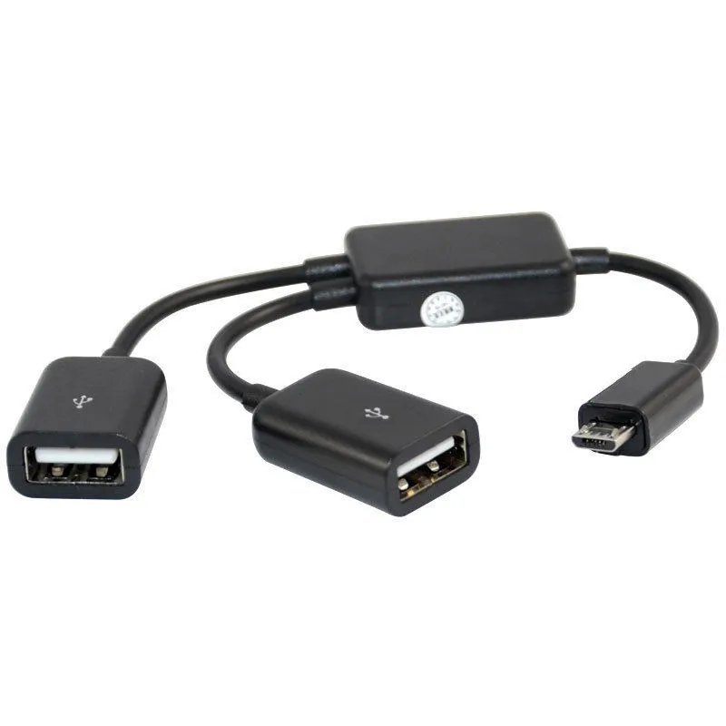 Кабель хоста Micro-USB переходник с типа папа на 2 USB мама поддержкой OTG для планшетов