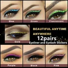 12 пар 3D 2 в 1 многоразовая подводка для глаз и наклейки на Ресницы Водостойкая самоклеящаяся подводка для глаз в стиле кошки инструменты для макияжа