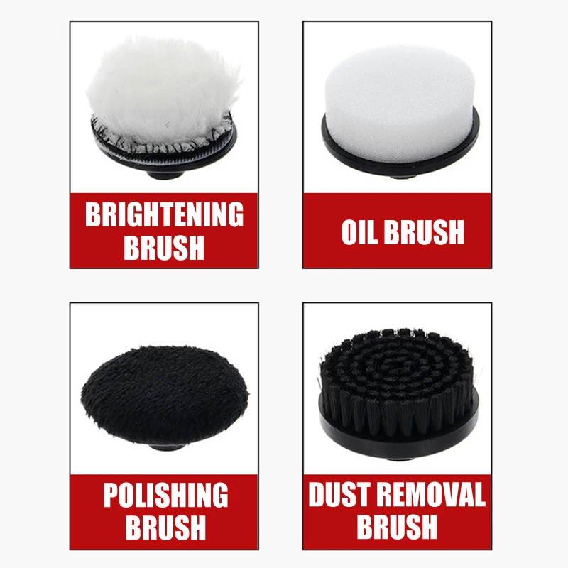 

Leather Care Machine 4-in-1 Electric Shoe Polisher Portable Shoe Polisher Brush for Home Travel BDF99