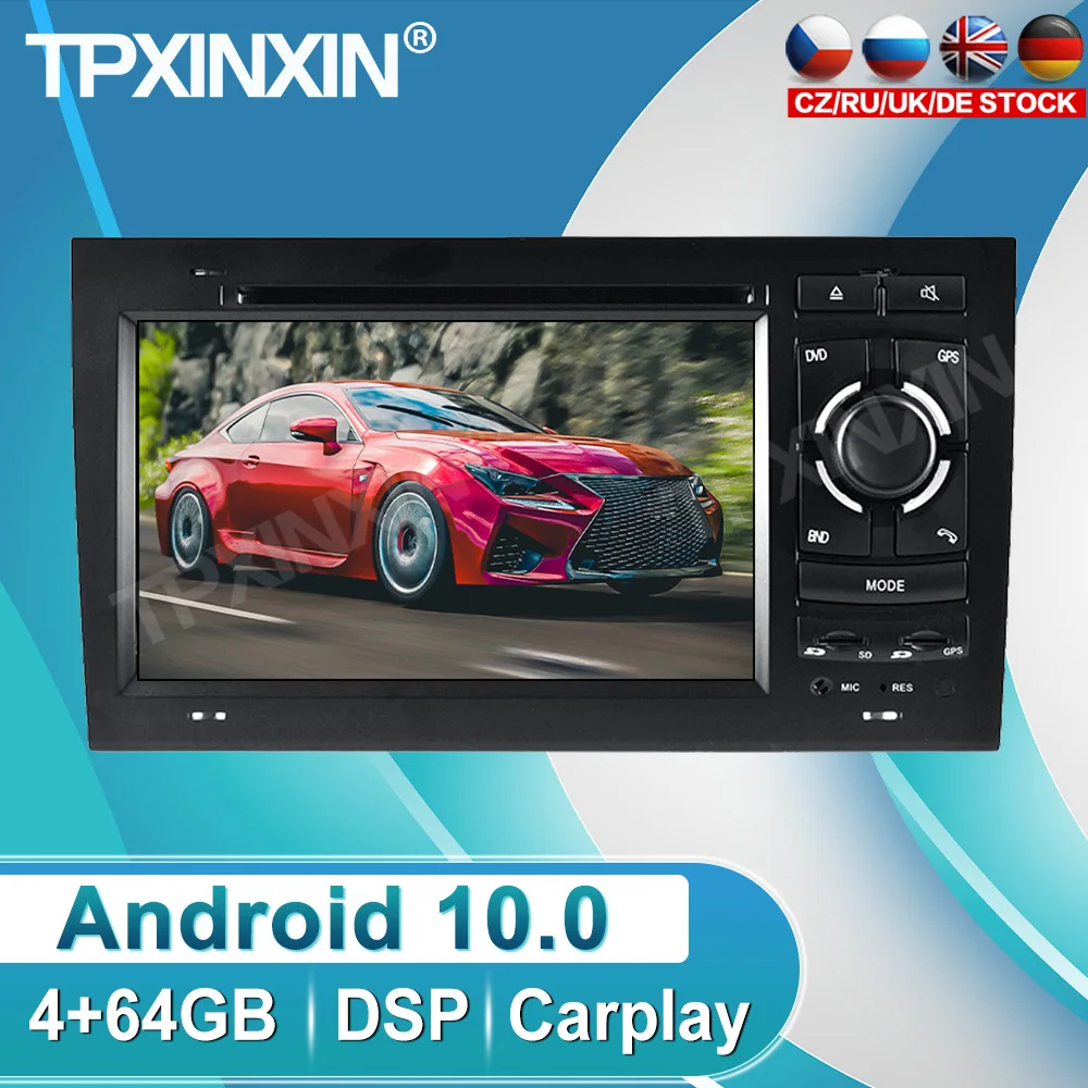 

Android For Audi A4 2002 2003 2004 2005 2006 2007 2008 Car DVD Multimedia Player GPS Navigation System Radio Stereo DSP Carplay