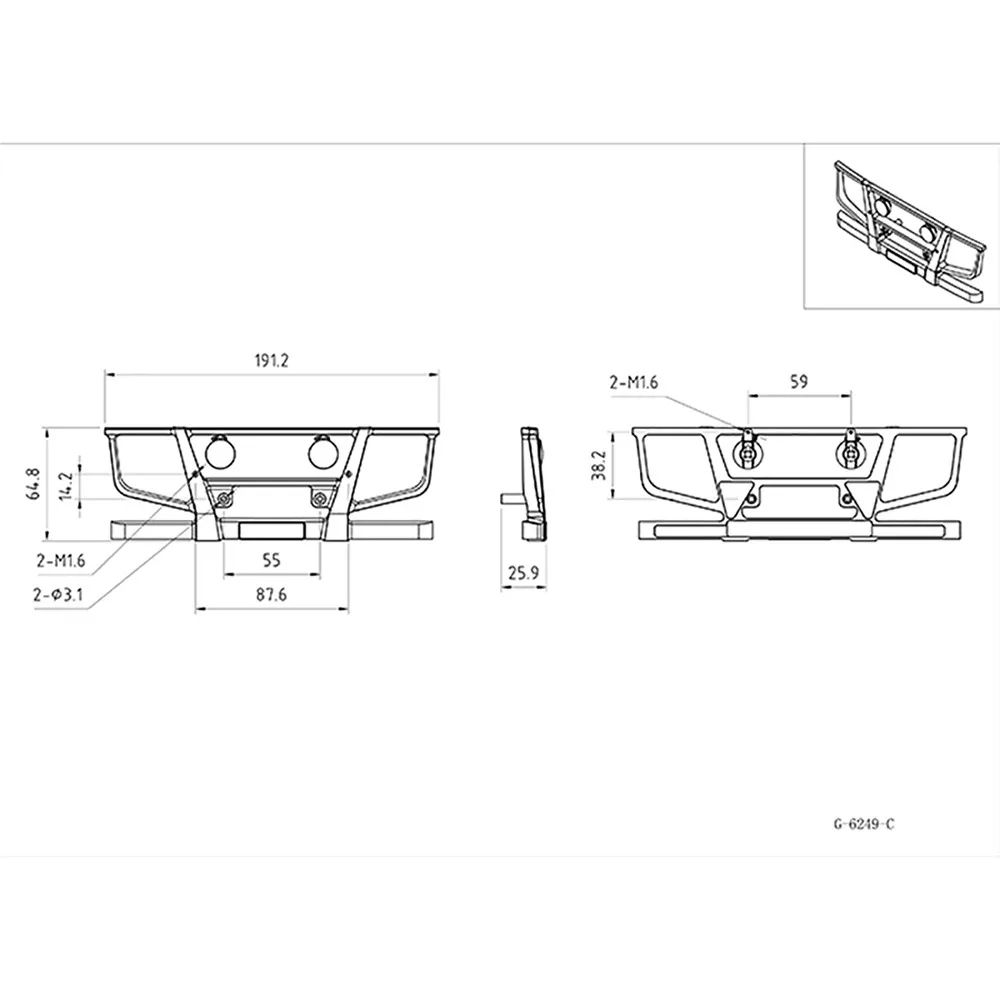 

Metal Front Bumper Crash Barrier for Tamiya Volvo 1/14 Truck Tractor RC Model Car Accessories