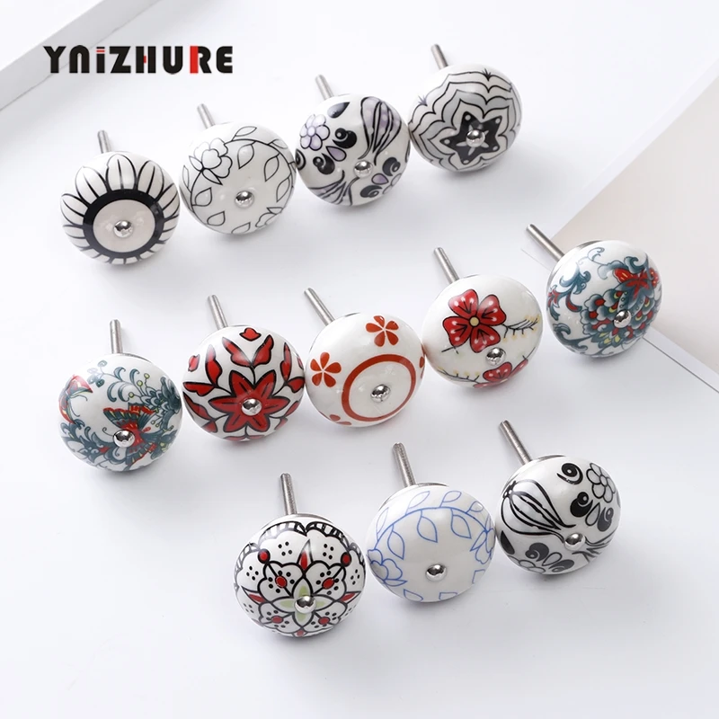 Ручка для сельской мебели 40 мм керамический выдвижной ящик пасторальная ручная