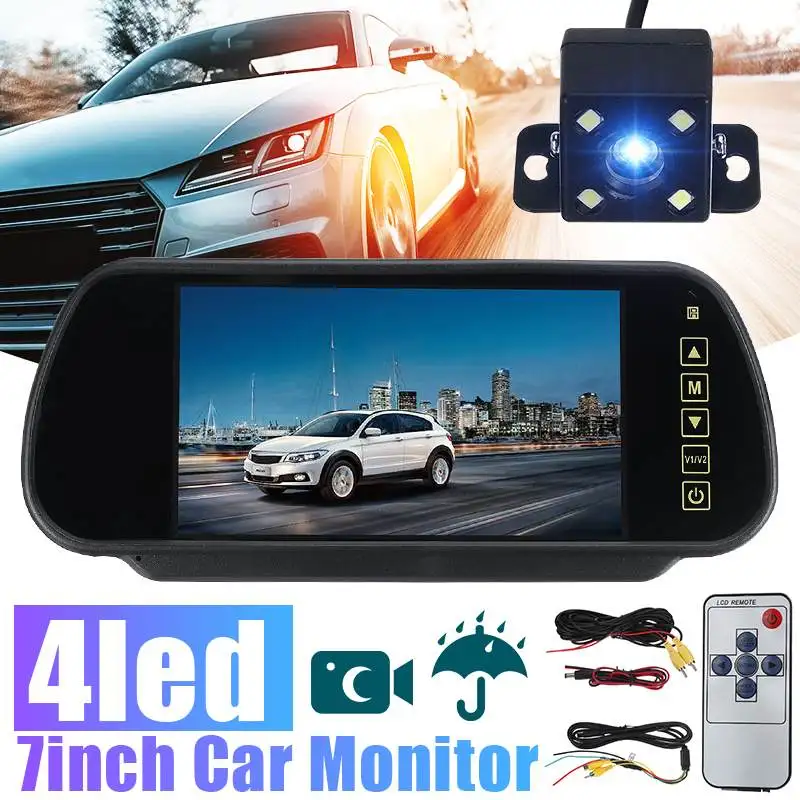 

7Inch Dash Cam Car DVR Camera Dashcam Video Recorder Driving Recorder Full Screen Parking Monitor LED Rear View Camera 24h