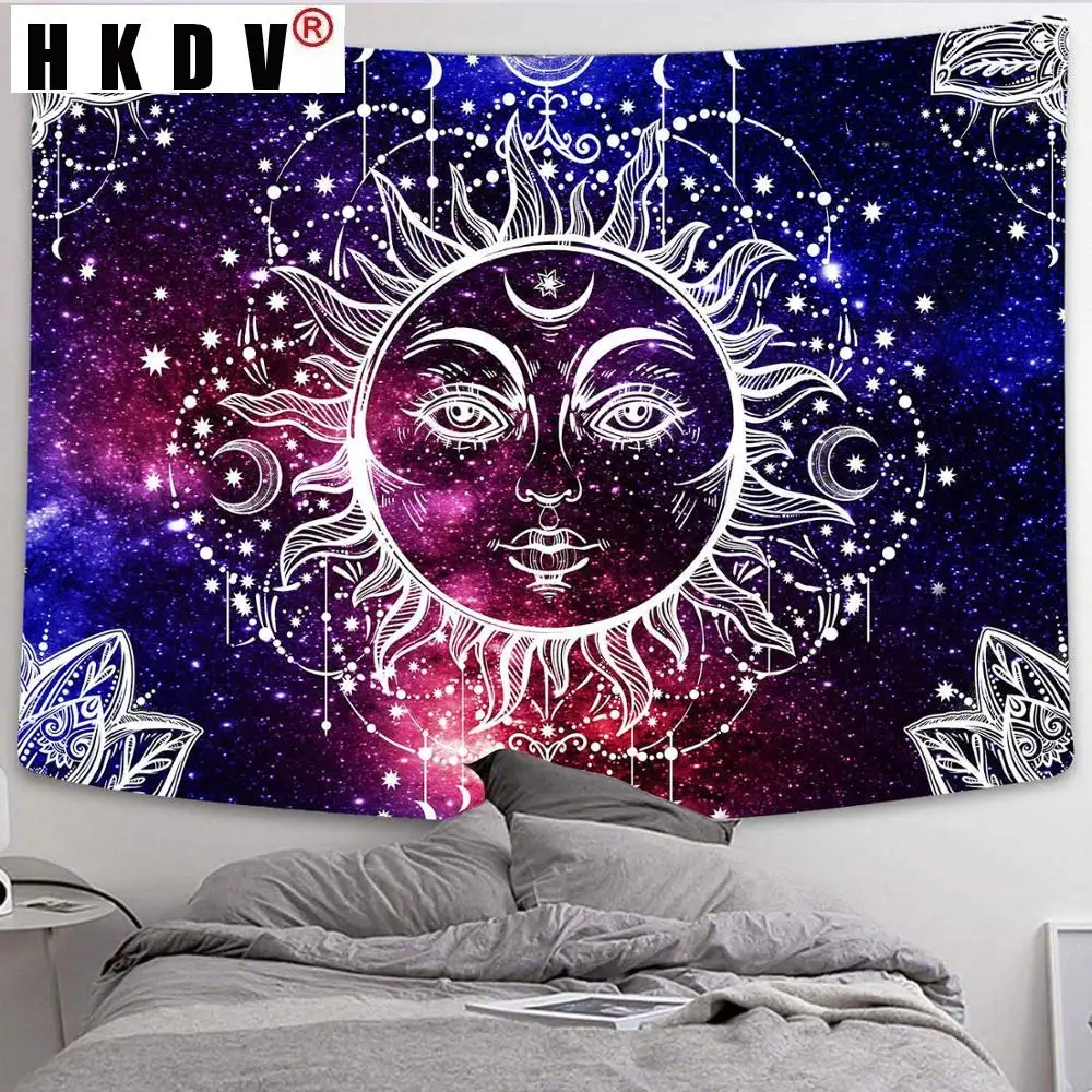 

Фон HKDV Мандала психоделический гобелен Фэнтези Ночная Сова солнце Небесный гобелен с Луной для спальни настенный Декор для дома