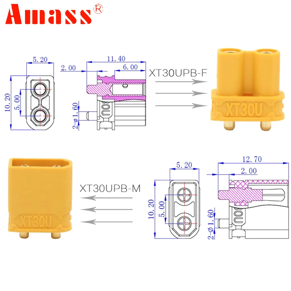 детские носки 5 пар amass xt30upb xt30 спб 2 мм