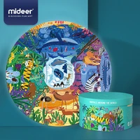 mideer baby animal puzzle early childhood 3 6y education 150pcs toddler paper round shape jigsaw puzzle