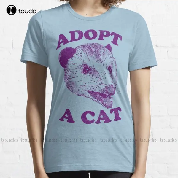 

Adopt A Cat T-Shirt Custom Aldult Teen Unisex Digital Printing Tee Shirt Fashion Funny New Xs-5Xl Halloween Christmas Gift