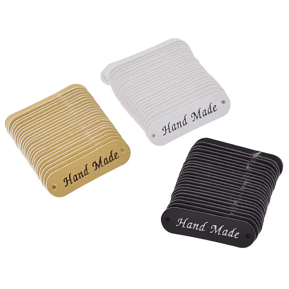 leather handmade clothing labels for gift bag luggage 24pcs/lot hand made with love tags label sewing work | Дом и сад