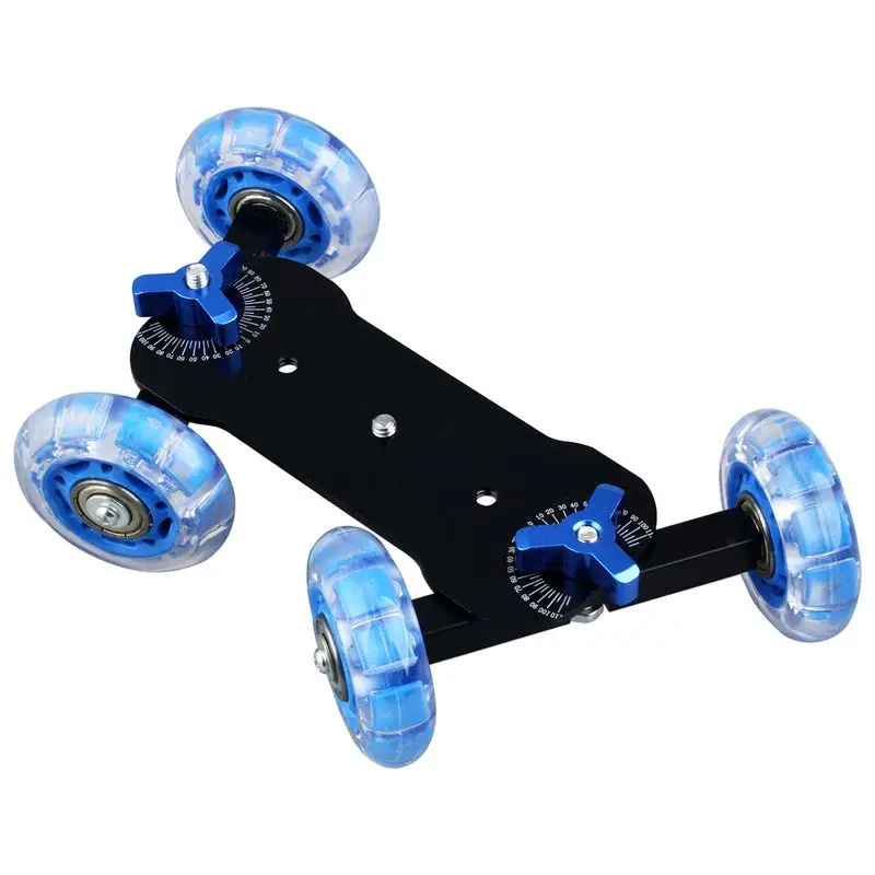 Table Top Dolly Mini Car Skater Track Slider Super Mute for DSLR Camera Camcorder (Blue & Black) | Электроника