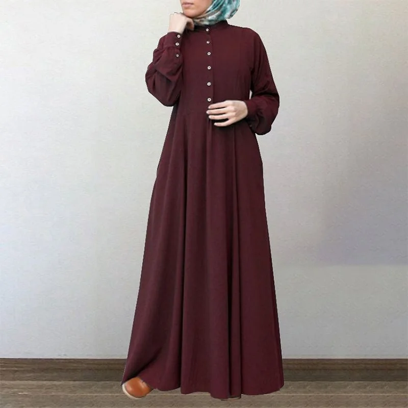 

Donsignet Spring Leisure National Retro Women's Cardigan O-Neck Long Dress Muslim Dress Muslim Fashion Robes Dubai Abaya Turkey