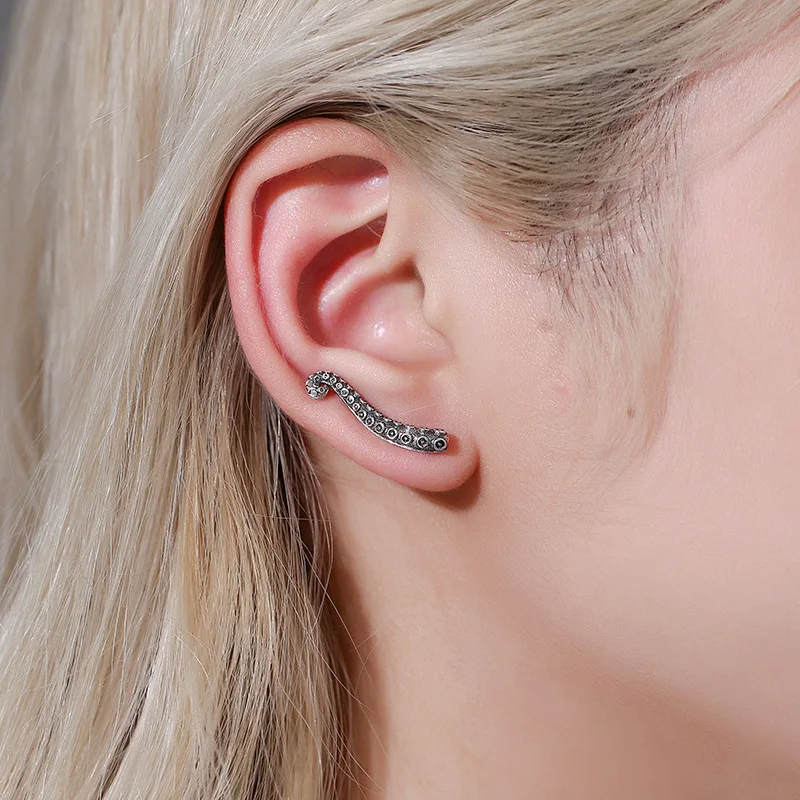 Винтажные креативные серьги-клипсы в форме наконечников осьминога для женщин