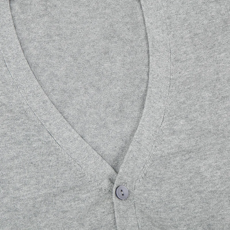 Мужской свитер на пуговицах куртка с v образным вырезом мужской серый кардиган