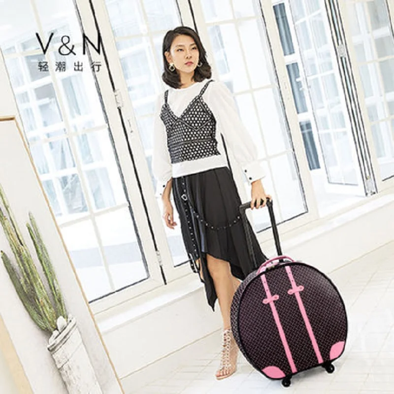 Роскошная имитация кожи корейский мультфильм Мода 22 дюймов прокатки багаж