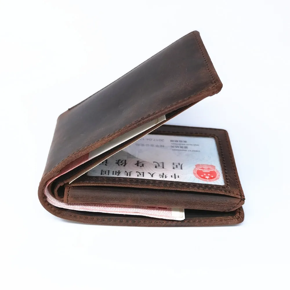 

SF078 Men'S Purse Cow Genuine Leather Purse Male Purse RFID Card Holder Wallet Storage Bag Coin Purse Zipper Wallet