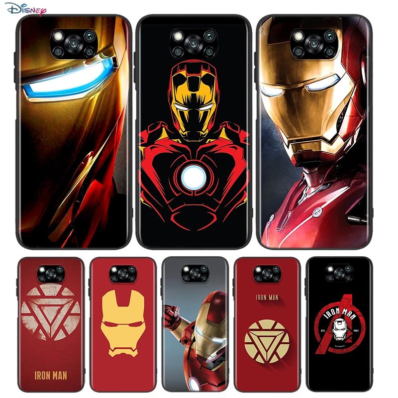 

Marvel Iron Man Logo For Xiaomi Poco X3 GT NFC M2 X2 F2 F3 M3 F1 Pro Mi Play Mix 3 A3 A2 A1 Lite Soft Phone Case
