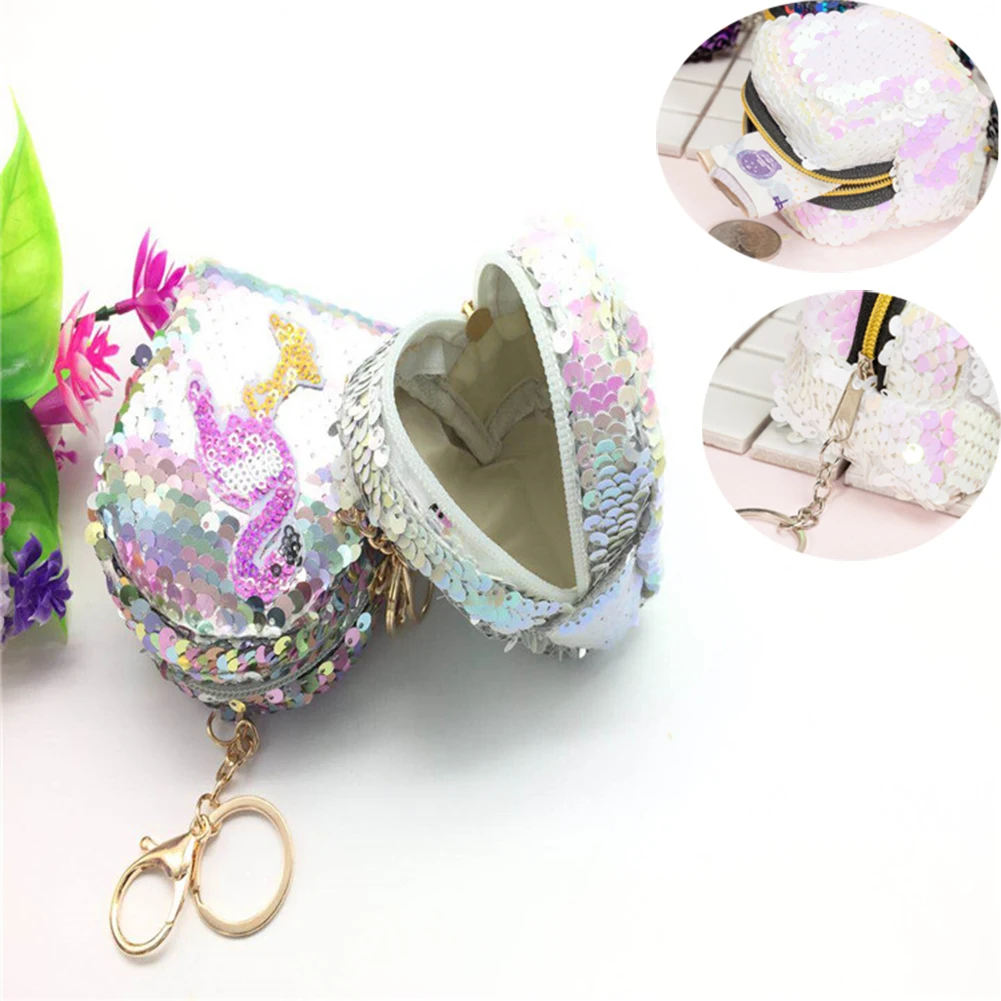 Новый женский кошелек Фламинго с блестками сумка для монет маленький мини мелочи