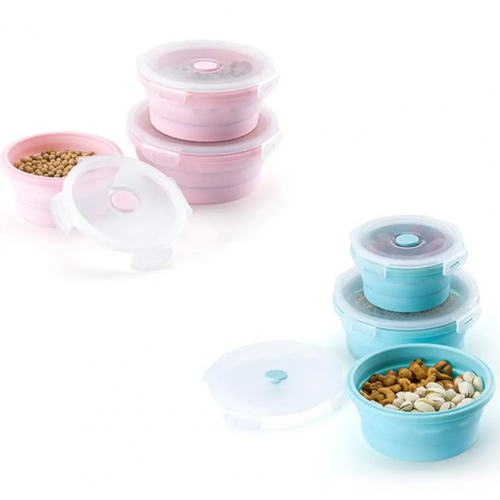 

Portable Collapsible Anti-broken Silicone Lunch Box Bowl Food Storage Container
