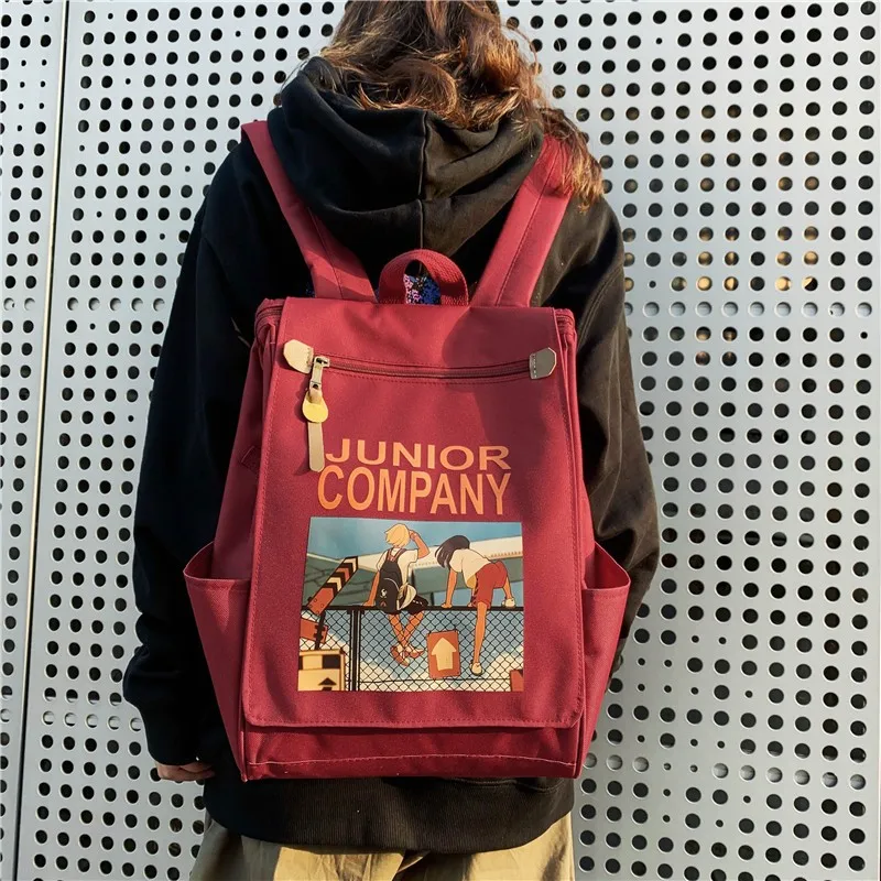 

Korean Teenage Girls Boys School Bags Harajuku Women's Backpack Student Clamshell Schoolbag Female Male Travel Bagpack Bookbag