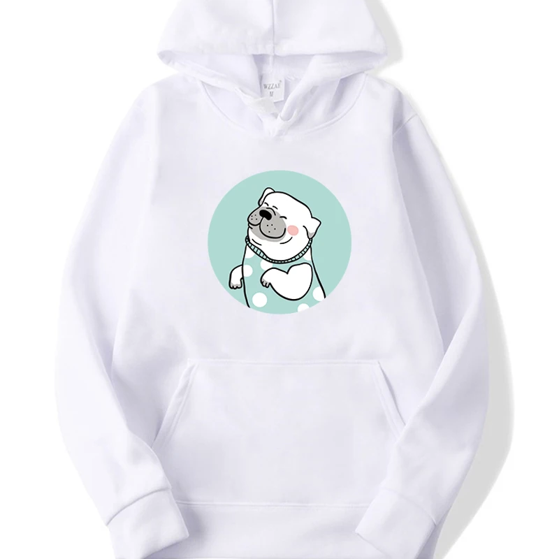 Повседневные флисовые толстовки с длинными рукавами принтом собаки женские