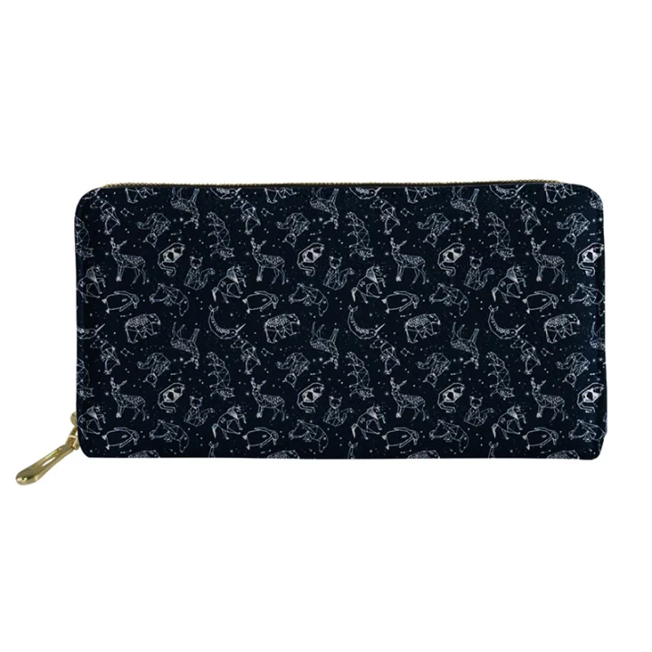 

Constellations Origami Cartoon Ladies Clutch Phone Purses and Women Long Wallets Fashion Starry Sky Print Cartera Mujer