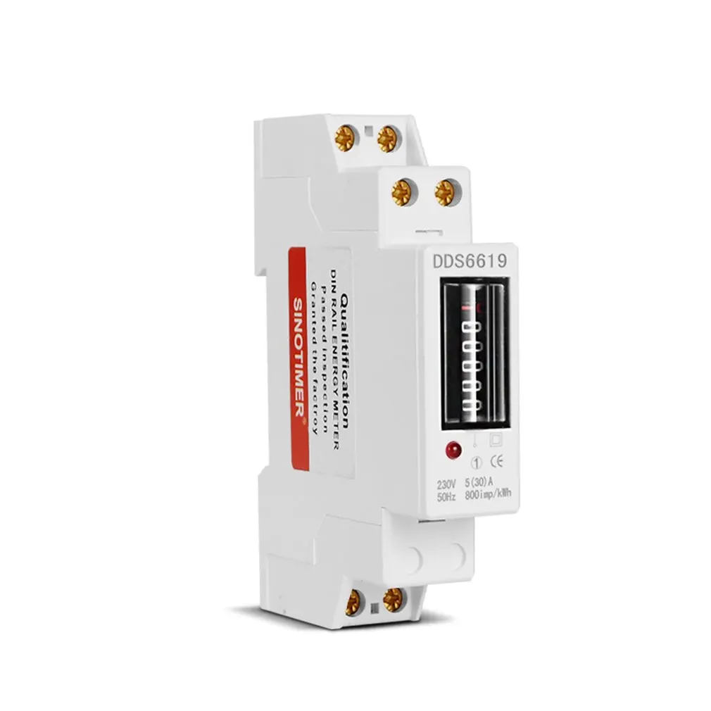 

Цифровой измеритель потребления энергии 1p 18 мм аналоговый измеритель энергии однофазный 2 провода кВтч переменный ток 230 В 50 Гц Электрическ...