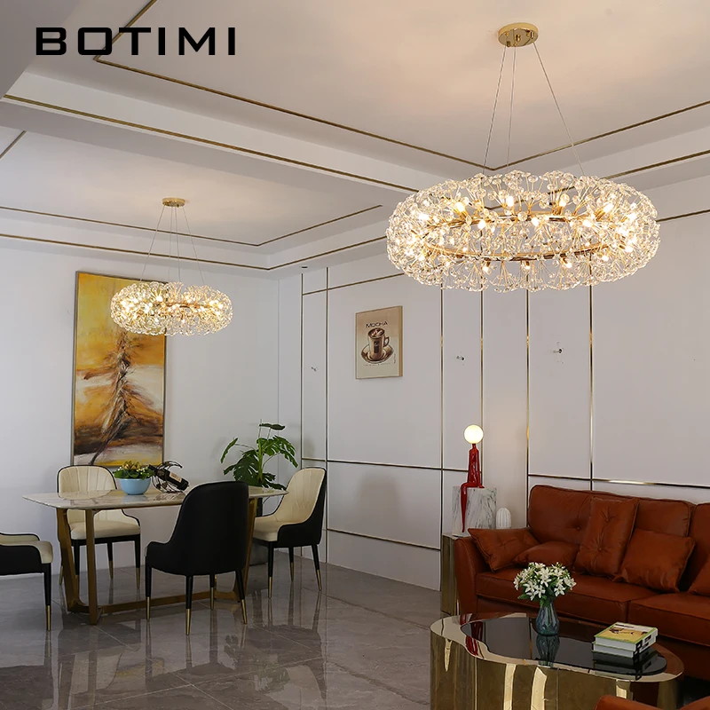 Luxurious Chandelier Lighting Crystal Ceiling Chandeliers For Living room Home Deco Kitchen Golden Hanging Dining Lampadario | Лампы и