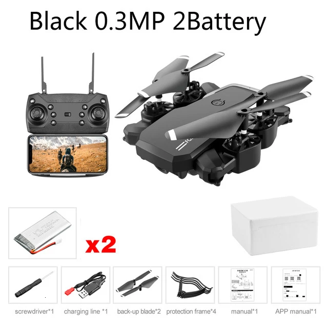 Black 0.3MP 2B LF609 Дрон 4K с HD камерой wifi 1080P двойная камера следуя за мной Квадрокоптер FPV Профессиональный Дрон долгий срок службы батареи игрушка для детей - Цвет: Black 0.3MP 2B