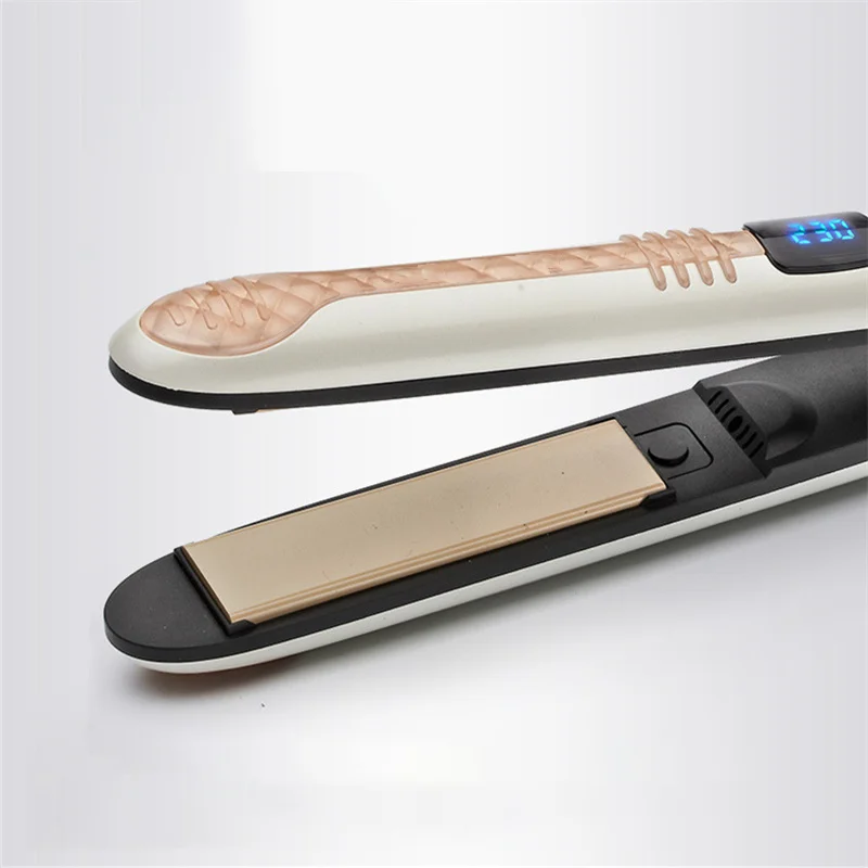 2 в 1 Профессиональный Выпрямитель для волос Керамика пластина светодиодный