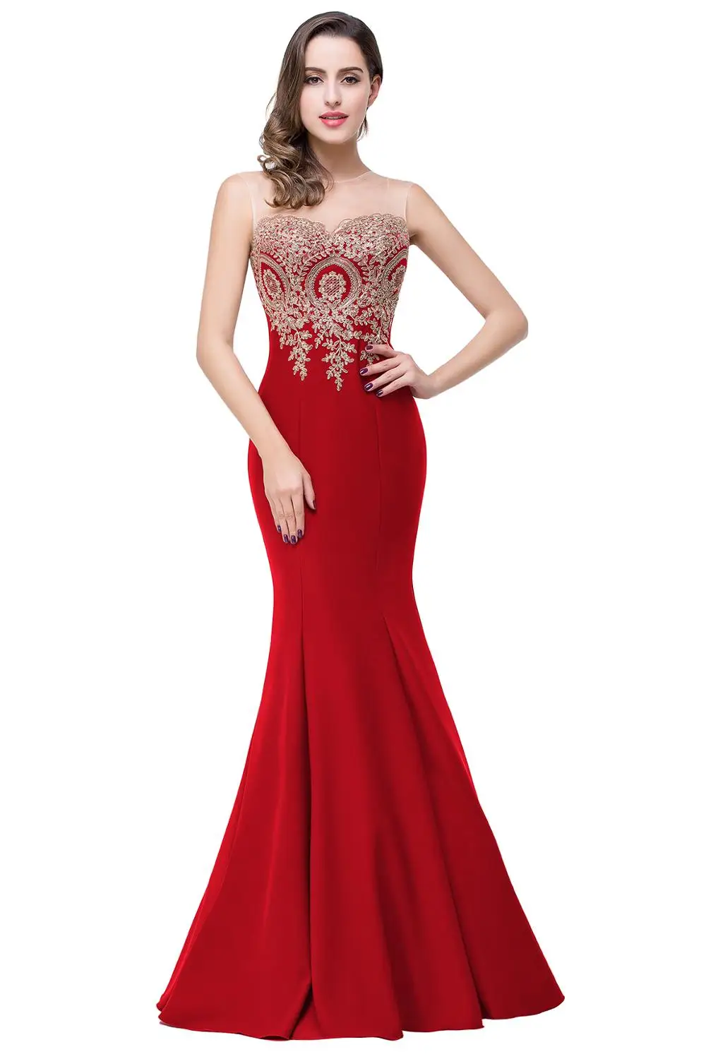 [Окончательная очистка] сумасшедшая цена! Robe De Soiree, длинное вечернее платье русалки красного и розового цвета, вечерние платья, длинное платье на выпускной, 4 стиля - Цвет: Red 262