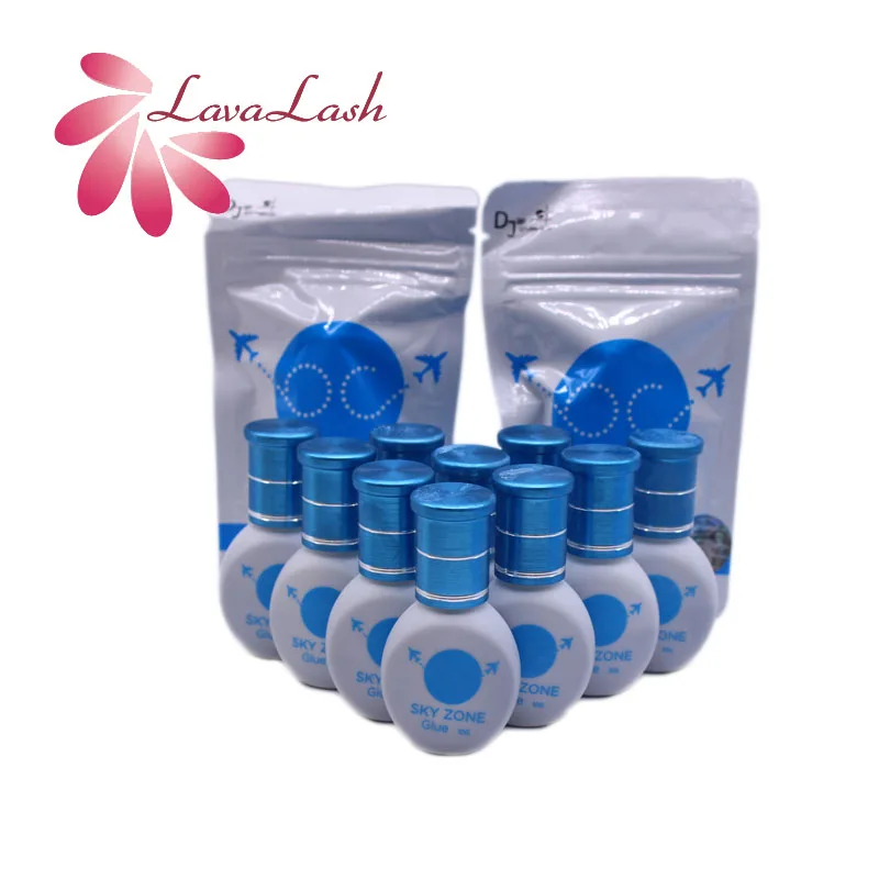 

10 bottles Korea Sky Zone Glue For Eyelash Extensions 10ml Professional Fast Dry Low irritation False Lashes Glue Wholesale