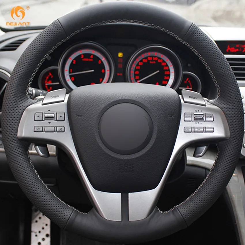MEWANT черный чехол рулевого колеса автомобиля из натуральной кожи для Mazda 6 Atenza 2009