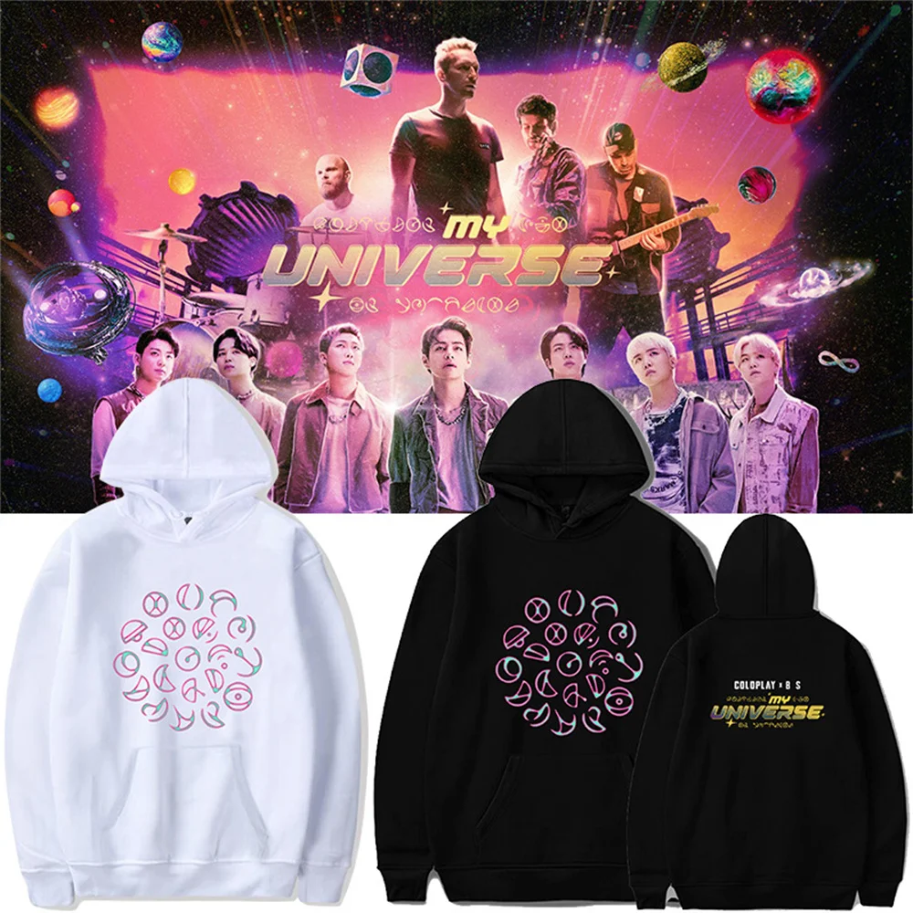 

Bangtan Boys My Universe Hoodies Sweatshirts Bangtan Boys Coldplay Hoodie Kpop Hip-Hop with Velvet Autumn Winter Hoodies