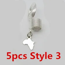 5pcs Style 3 5 шт./упак. Серебряный спиральный провод в оболочке разных 5 видов стилей браслеты с подвесками, подвязанные лентой, с объемной волной, дредлоки, для увеличения объема, бусины зажимы манжеты аксессуар - Цвет: 5pcs Style 3