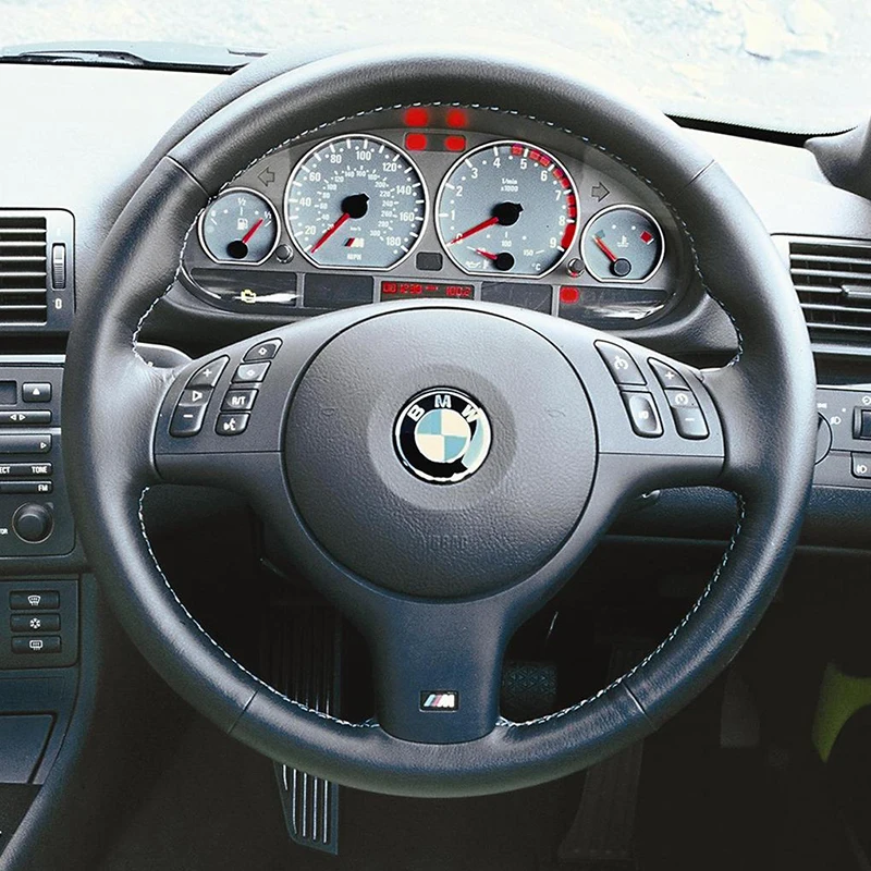 Кожаный чехол на руль из микрофибры для BMW E46 E39 330i 540i 525i 530i 330Ci M3 2001 2003 оплетка