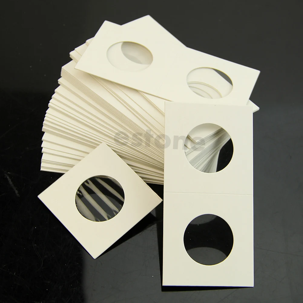 

50pcs 17.5mm-40mm Coin Holders Storage Clip case paper bags Flip 2x2 Flips Paper Boards Coin Collection Home Decor