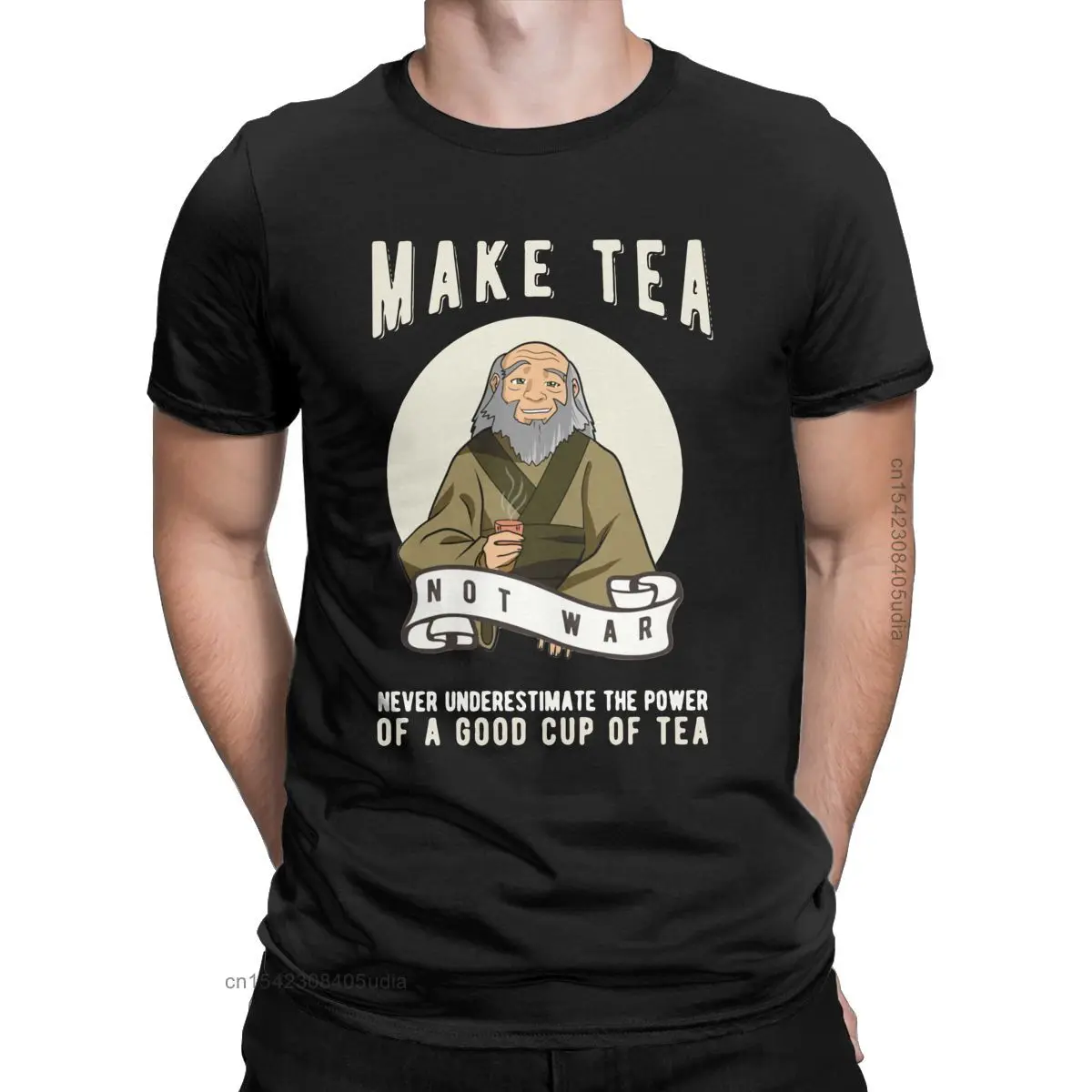 Iroh Make Tea The Last Airbender Men Graphic T Shirts Vintage Tees Short Sleeve Crew Neck T-Shirt Cotton Camisas Tops