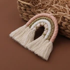 Радужные брелки для ключей, женский брелок для ключей в стиле бохо, брелок для ключей в виде макраме, подвеска для автомобиля