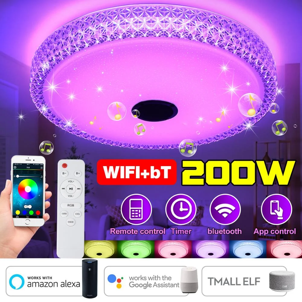 Светодиодный потолочный светильник 40 см 200 Вт Wi Fi RGB с дистанционным управлением
