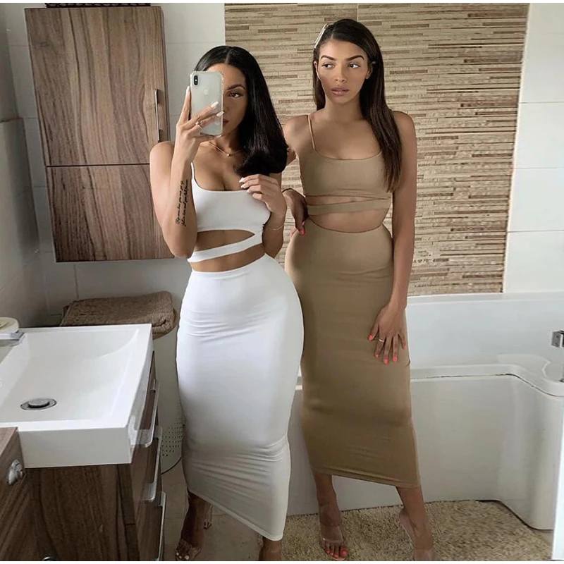 Женское Двухслойное летнее платье Макси Parthea облегающее длинное с вырезом на