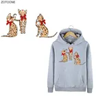 ZOTOONE Симпатичные с бантом и принтом в виде кошки и нашивки на одежду для переноса утюгом нашивки аппликация Одежда Diy Применение термо-Стикеры для одежды для детей детская одежда